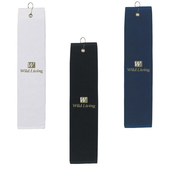 AH6075 Folded Golf Towel With Embroidered Custo...